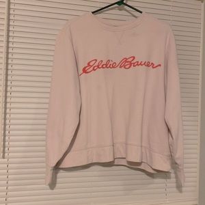 Eddie Bauer sweatshirt/ crew neck. XL, pink. It has two small stains.